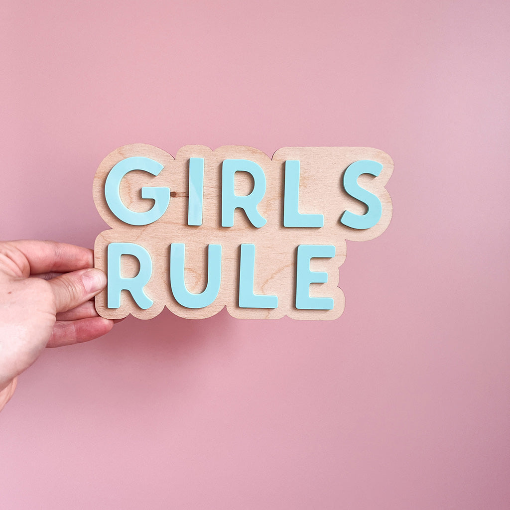 Girls Rule Wall Sign