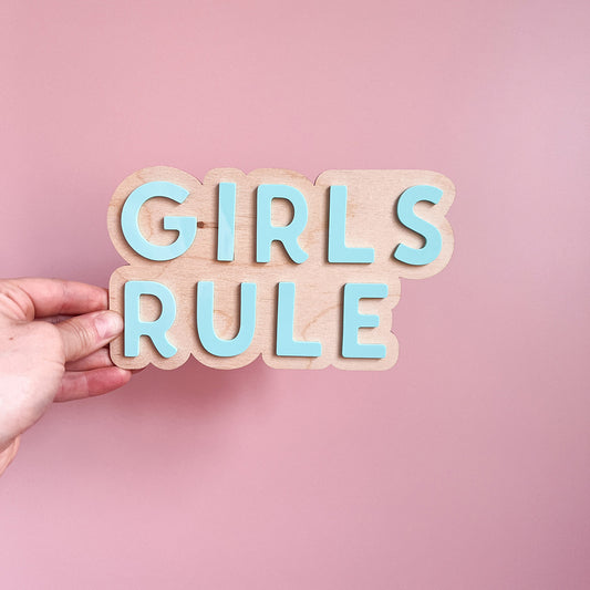 Girls Rule Wall Sign
