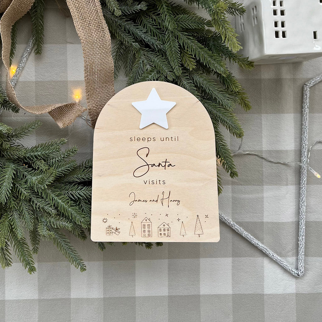 Sleeps Until Santa Personalised Star Countdown