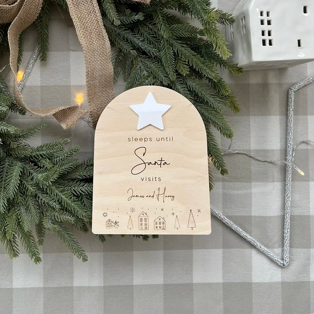 Sleeps Until Santa Personalised Star Countdown