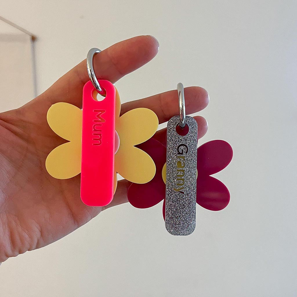 Mother's Day Flower Personalised Keyring