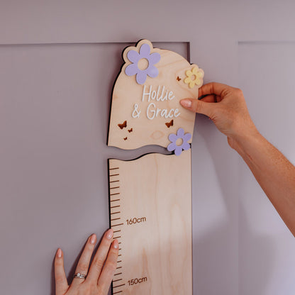 Personalised Flower Height Chart - Flowers