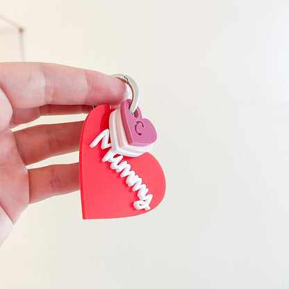 Family Heart Keyring