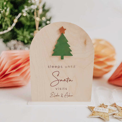 Sleeps Until Santa Personalised Tree Countdown