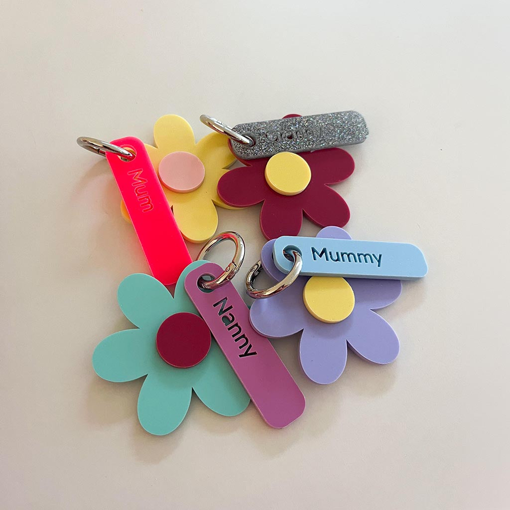Mother's Day Flower Personalised Keyring