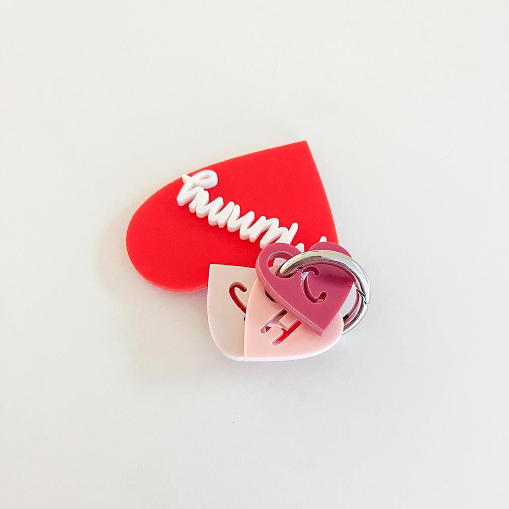 Family Heart Keyring