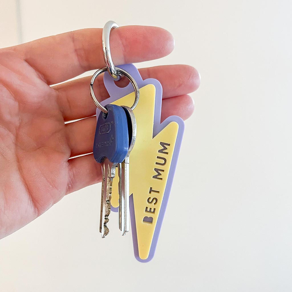 Supermum Personalised Lightening Keyring