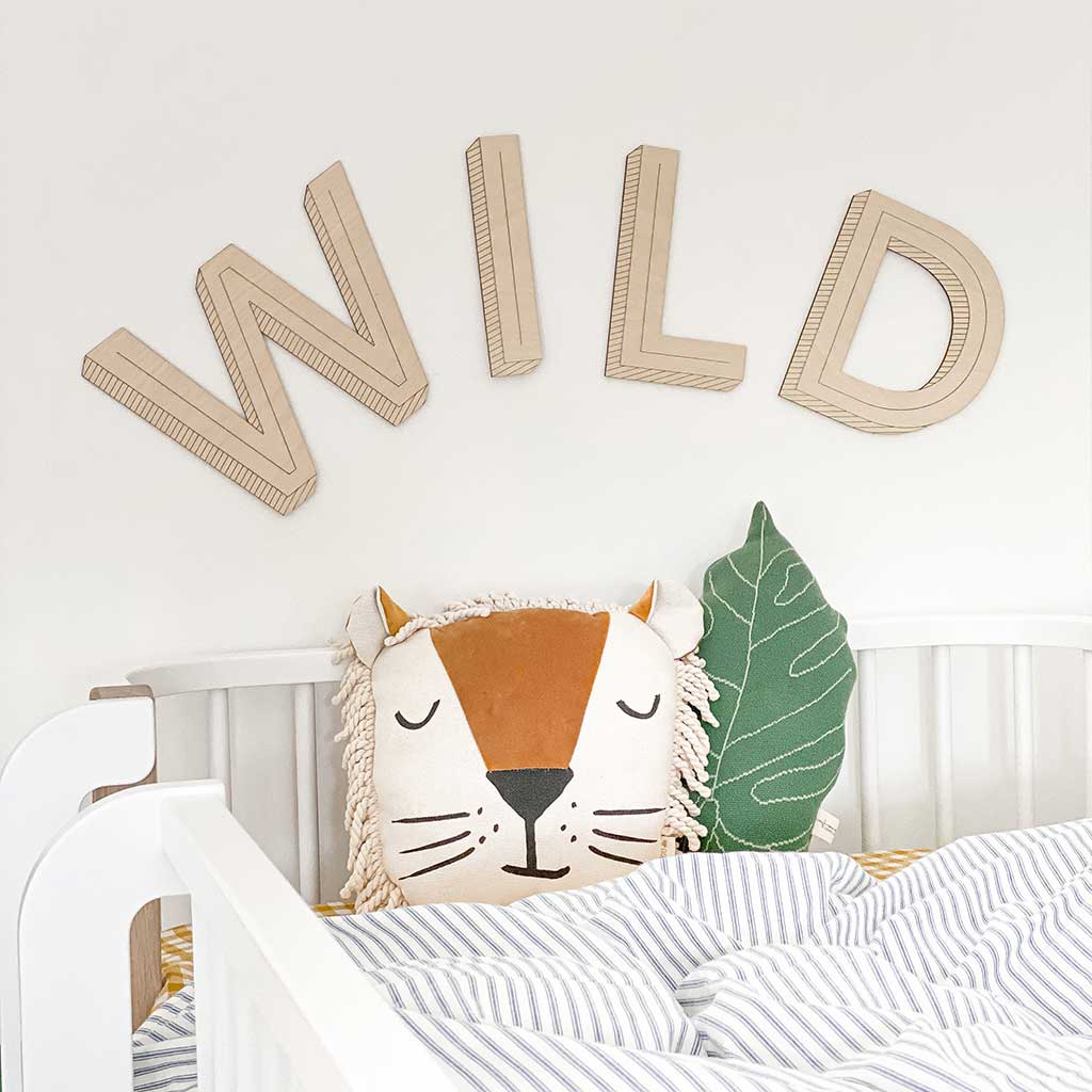 wild wooden letters striped