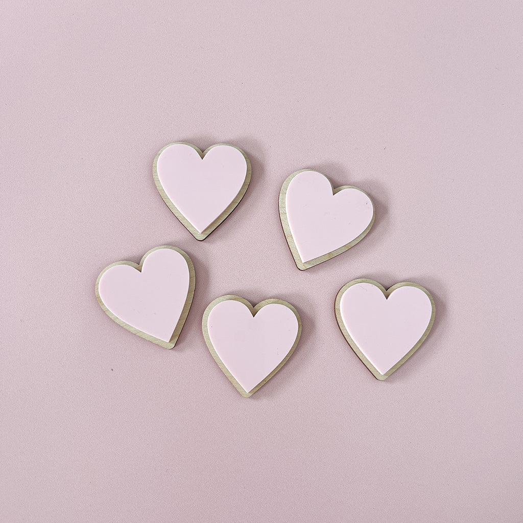 Set of four pink heart wall decorations for a child's bedroom