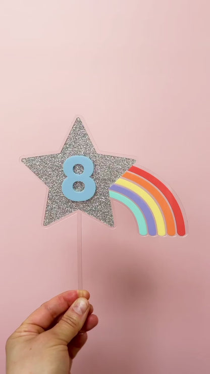 Rainbow Star Cake Topper