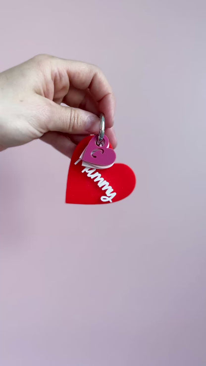 Family Heart Keyring