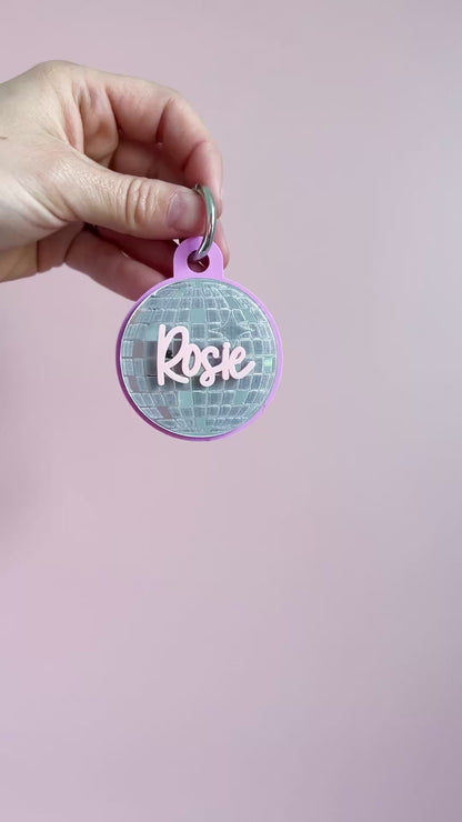 Disco Ball Personalised Keyring