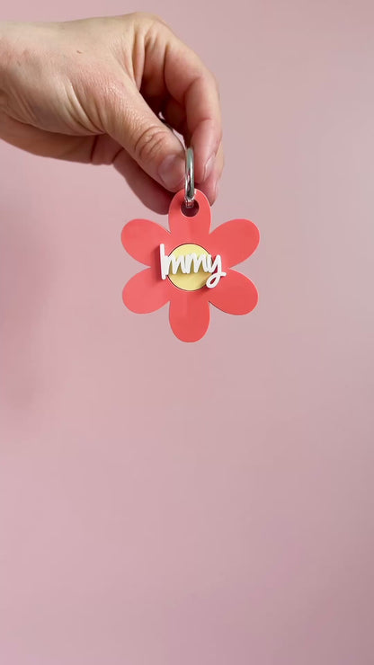 Flower Personalised Keyring