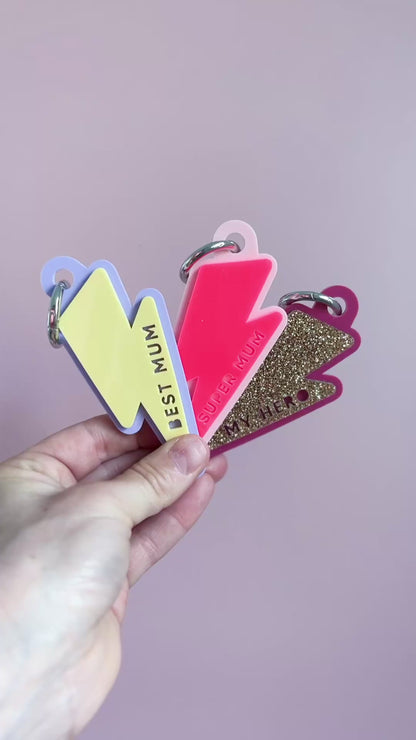 Supermum Personalised Lightening Keyring