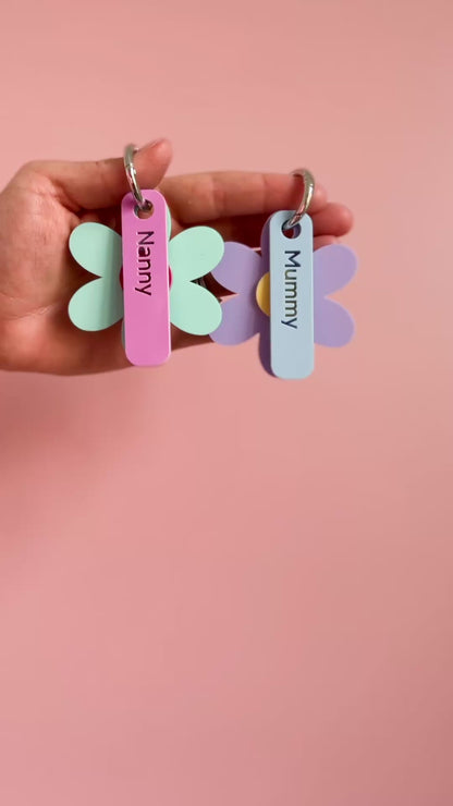 Mother's Day Flower Personalised Keyring