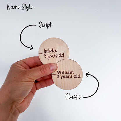 Growth Chart Markers - Round With Name