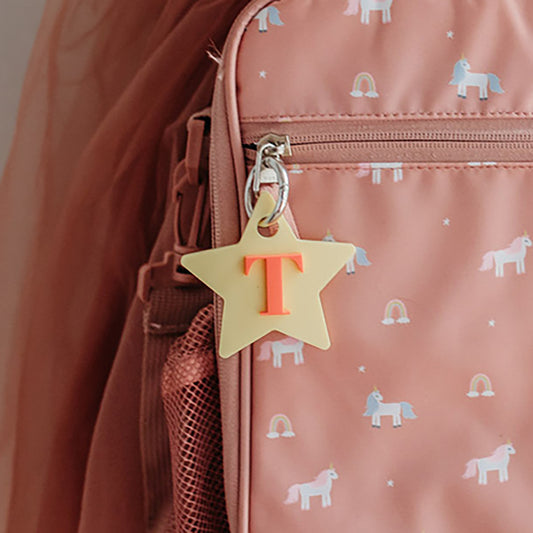 Star Initial Layered Keyring