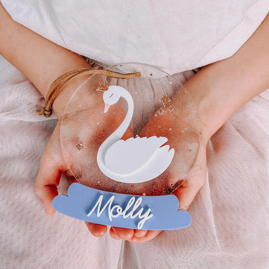 Snow Globe Swan Bauble