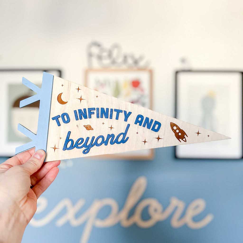 to infinity and beyond pennant flag