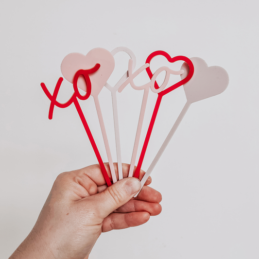 Valentines Drink Mixers/Cake Toppers