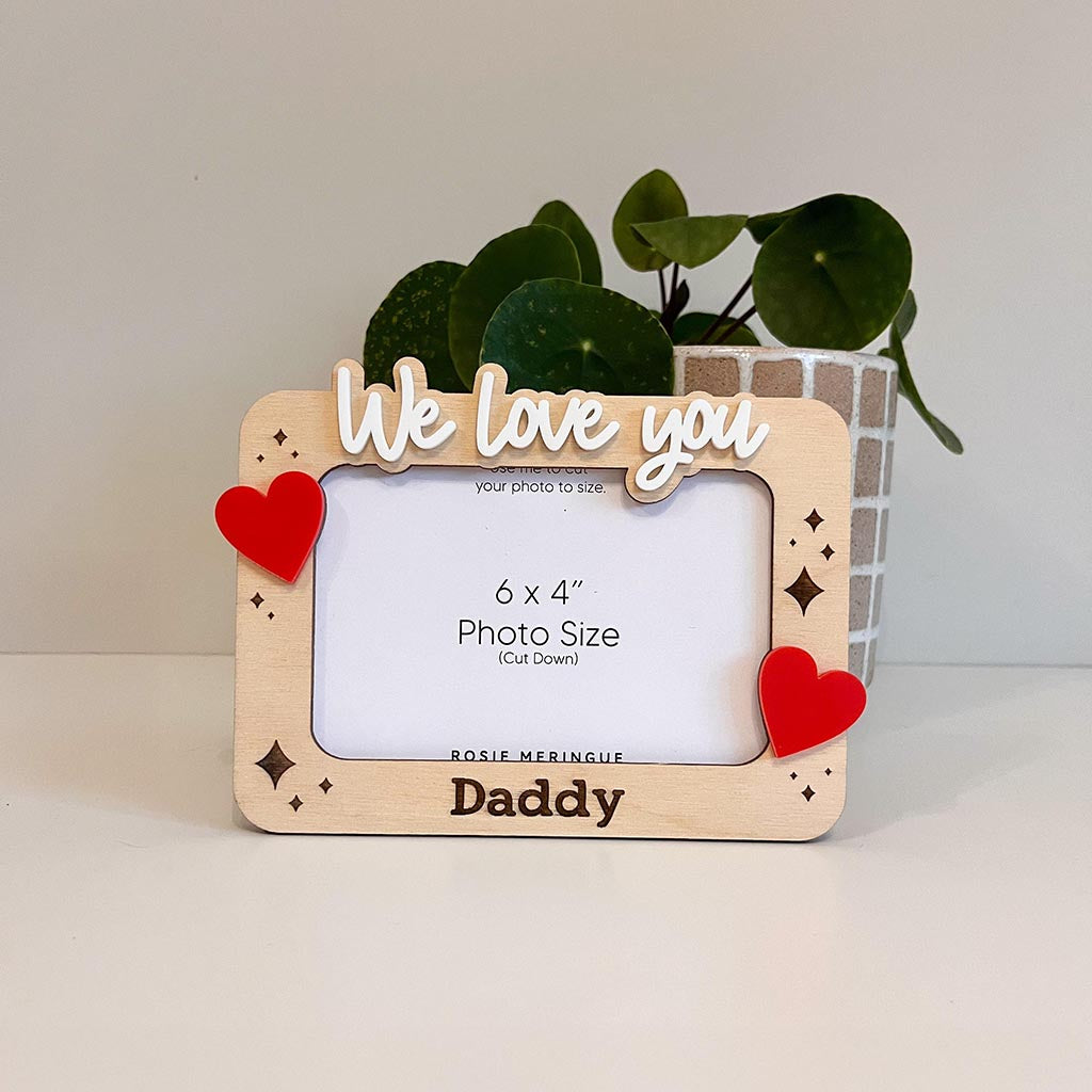 we-love-you-hearts-Fathers-day-frame-gift-under-10-Personalised-photo-frame-Fridge-magnet-Free-standing-Dad-gift-Best-dad-ever-Best-daddy-gift-Gift-for-dad-Grandad-gift-Uncle-gift-custom