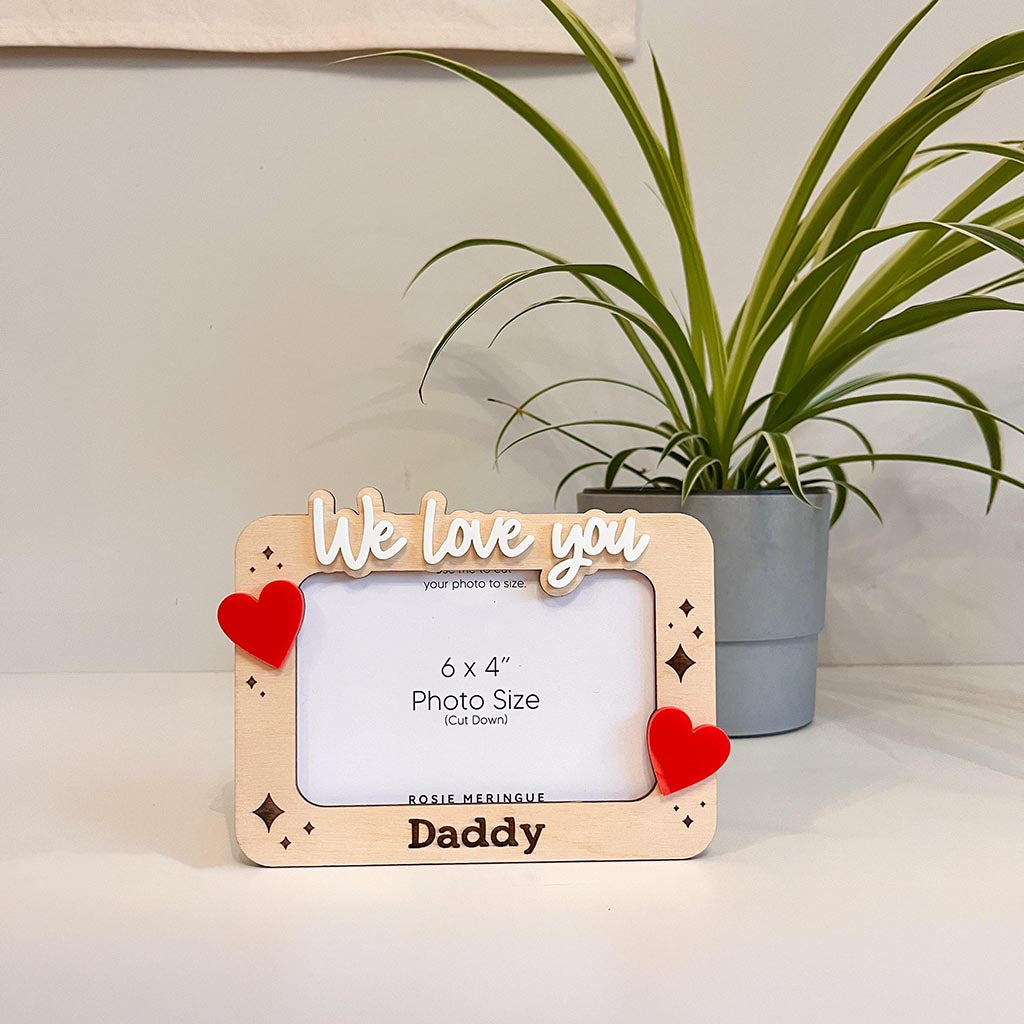 we-love-you-hearts-Fathers-day-frame-gift-under-10-Personalised-photo-frame-Fridge-magnet-Free-standing-Dad-gift-Best-dad-ever-Best-daddy-gift-Gift-for-dad-Grandad-gift-Uncle-gift-custom