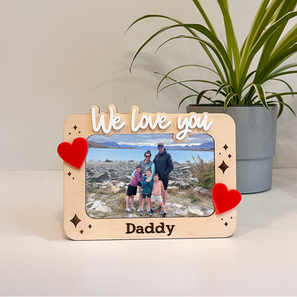 we-love-you-hearts-Fathers-day-frame-gift-under-10-Personalised-photo-frame-Fridge-magnet-Free-standing-Dad-gift-Best-dad-ever-Best-daddy-gift-Gift-for-dad-Grandad-gift-Uncle-gift-custom