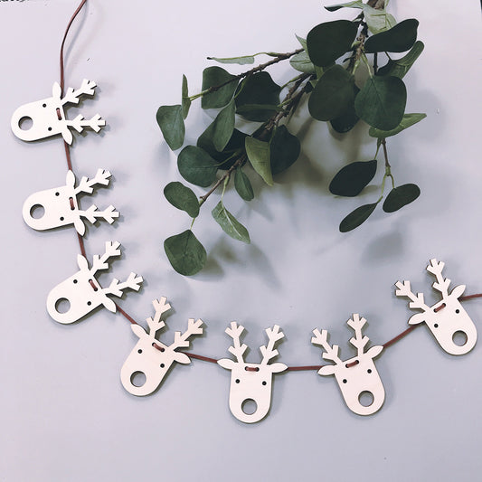 Reindeer Garland | Scandi-Style Wooden Christmas Decoration