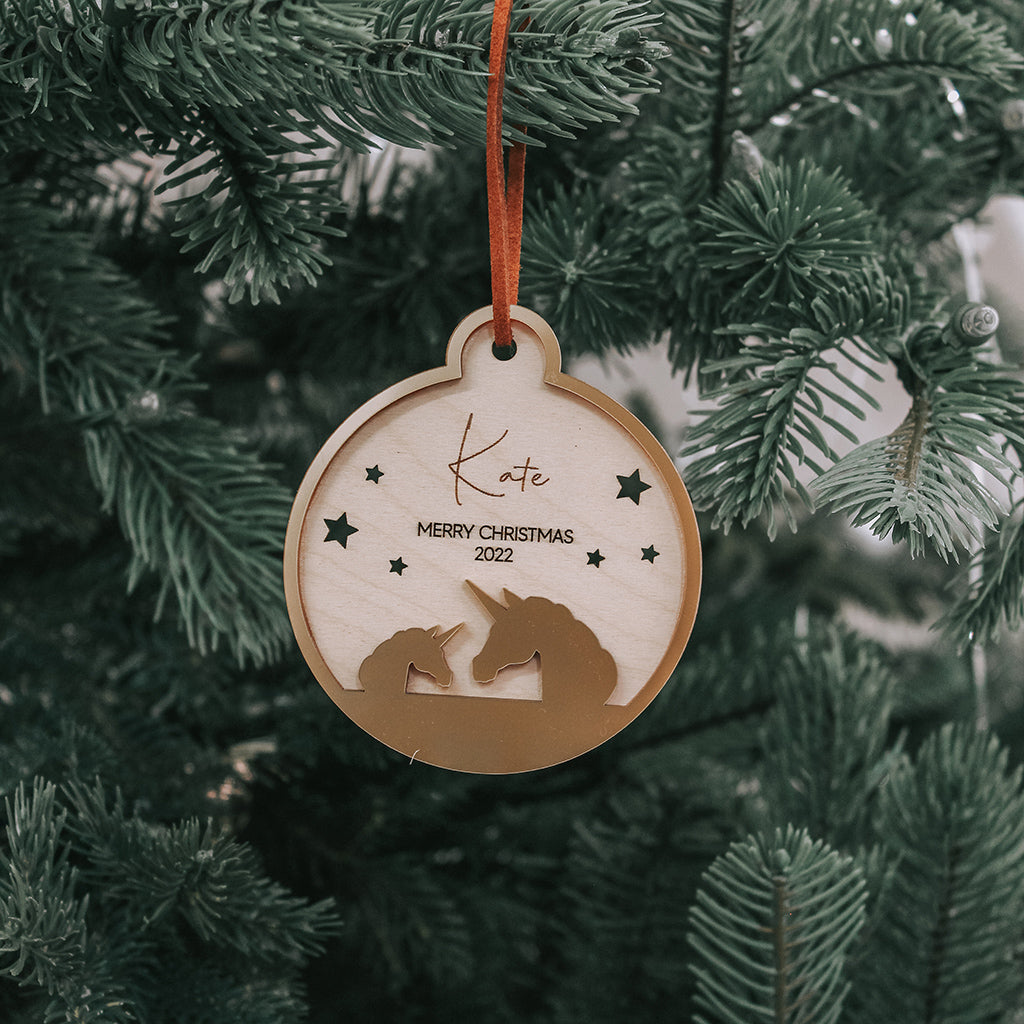 Unicorn Personalised Bauble
