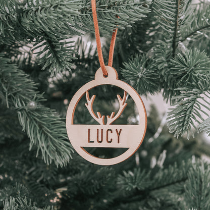Reindeer Personalised Bauble