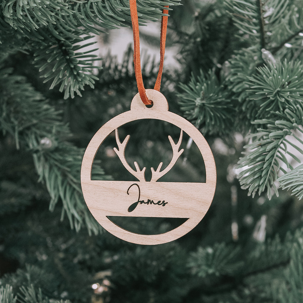 Reindeer Personalised Bauble