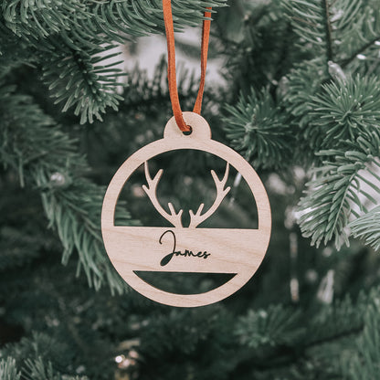 Reindeer Personalised Bauble