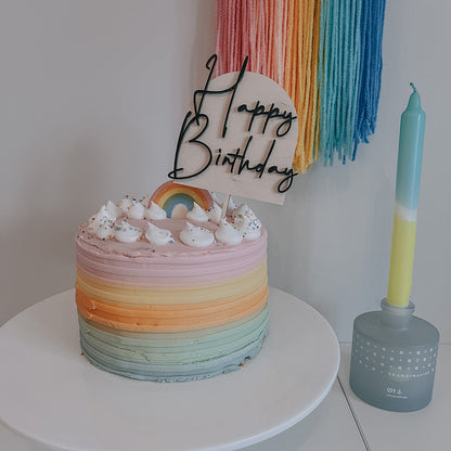 Half Moon Happy Birthday Cake Topper