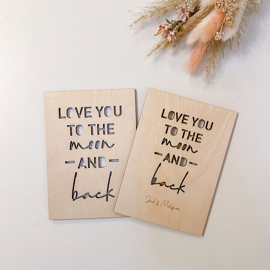 Love you to the Moon and Back Postcard Personalised