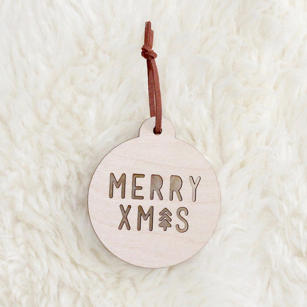 Merry Xmas Bauble | Scandi-Style Wooden Christmas Decoration