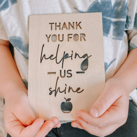 Thank You for Helping Us Shine Postcard Personalised