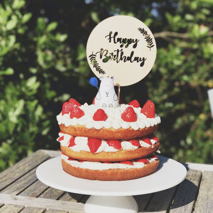 Happy Birthday Cake Topper | Laser Cut Wooden Cake Topper