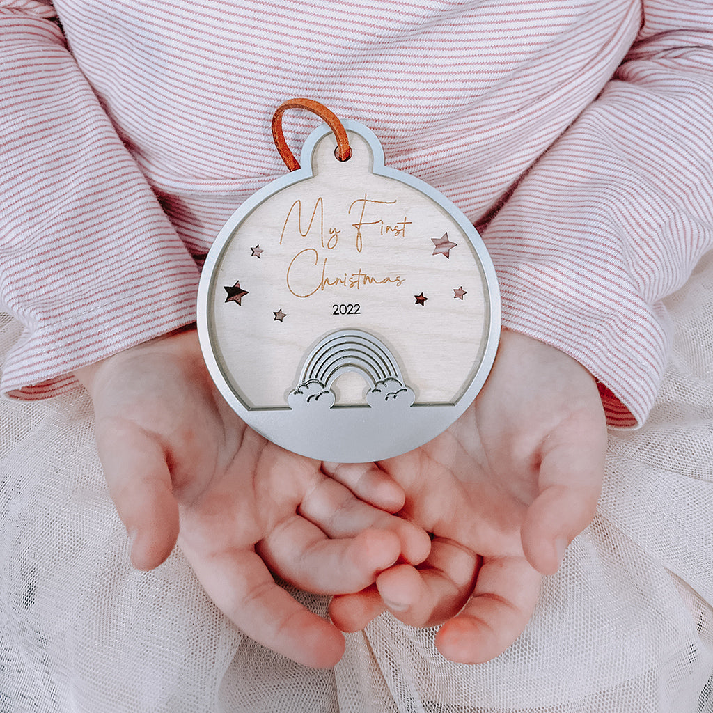 Rainbow First Christmas Bauble