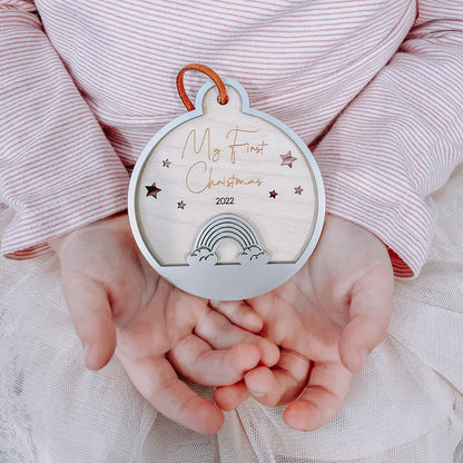 Rainbow First Christmas Bauble