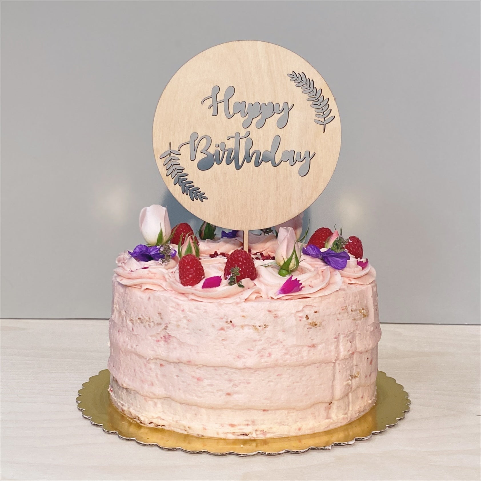 Acrylic/Wooden Cake Topper - Happy Birthday - somethingforcake